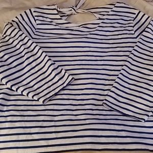 J Crew 3x top stripes with cut out on back 3/4 Sle